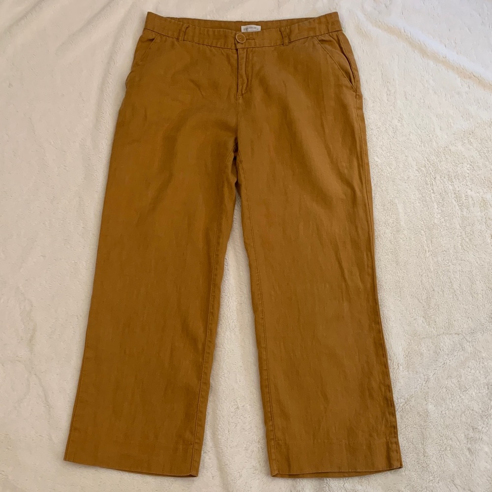 Garnet Hill 2021 100% Linen Pants Mustard Color Size 4 31 inch waist